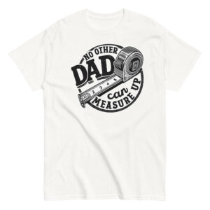 White shirt with 'No Other Dad' tape design.