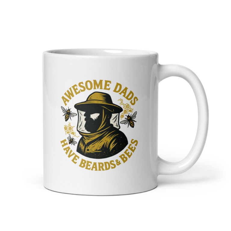 Beekeeping-themed mug for dads with beards.