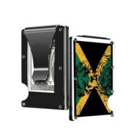 Jamaican flag wallet with money clip.
