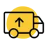 Delivery truck icon with upward arrow