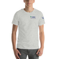 Gray T-shirt with Veterans Day logo.