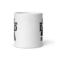 White mug with dad-themed text design