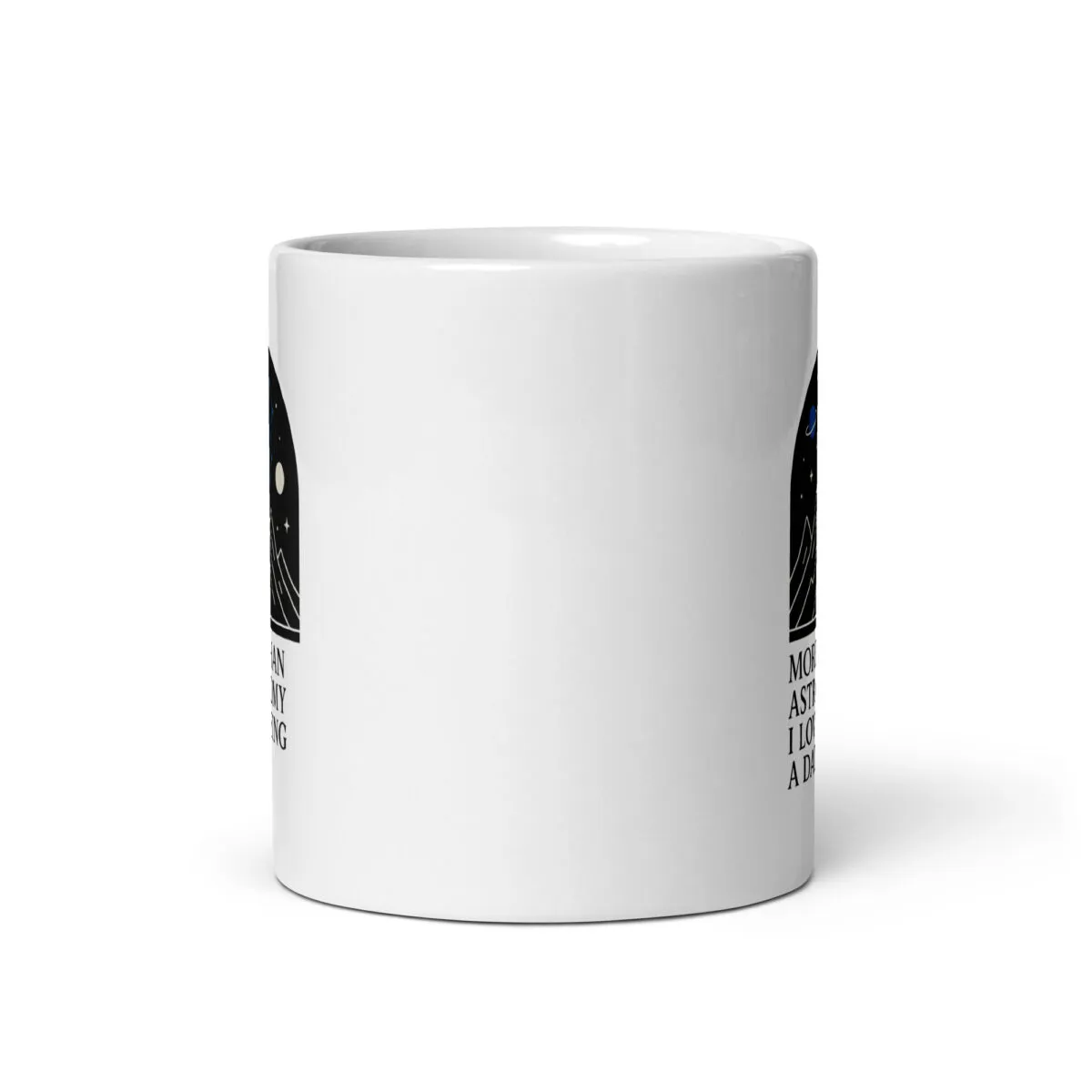 White mug with partial design and text visible.