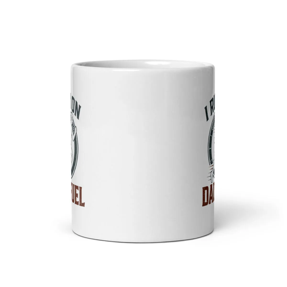 White mug with humorous text design