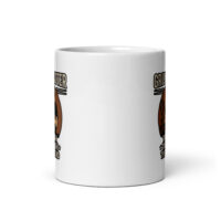 White mug with cartoon grillmaster design