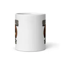 White mug with cartoon grillmaster design