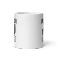 White mug with humorous air fryer design