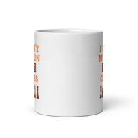 White mug with chess-themed design