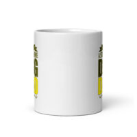 White mug with motivational text design.