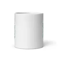 White ceramic coffee mug with minimalist design