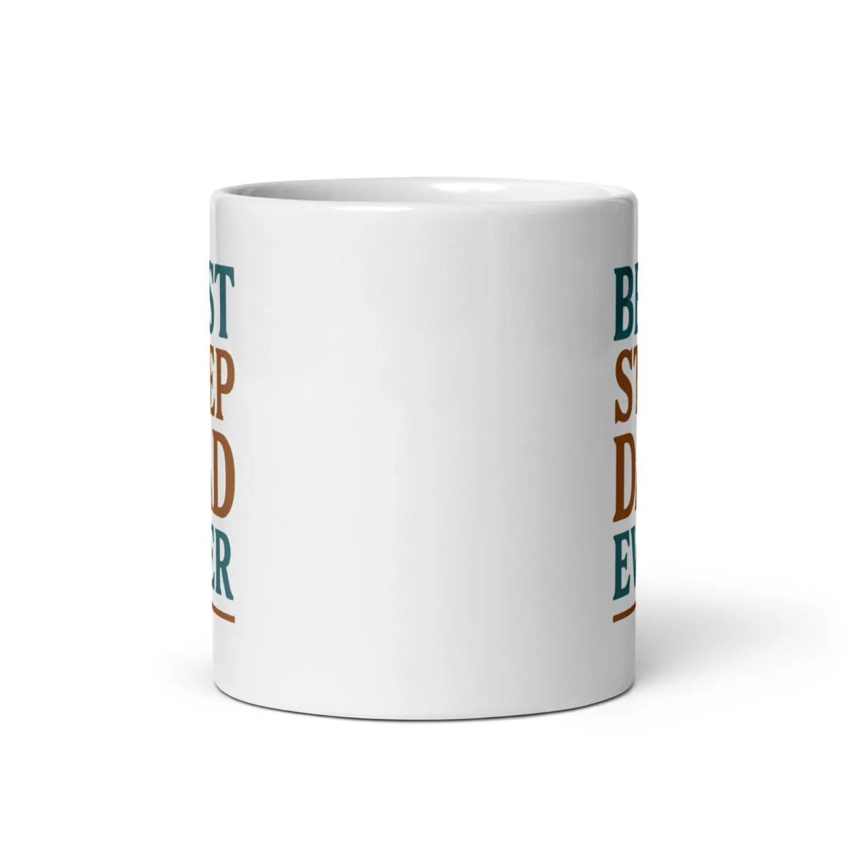 White mug with partial humorous text visible
