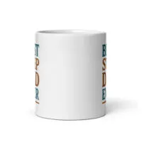White mug with partial humorous text visible