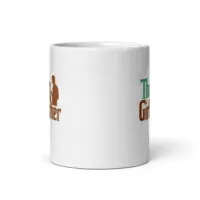 White mug with 'The Godfather' design.