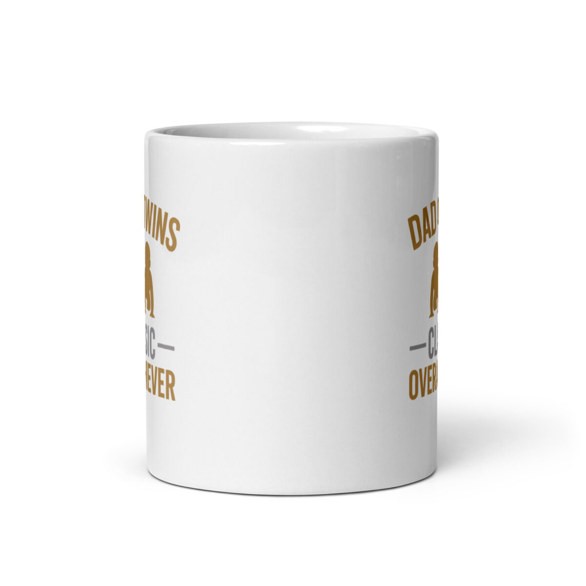 White ceramic mug with funny dad-themed text.
