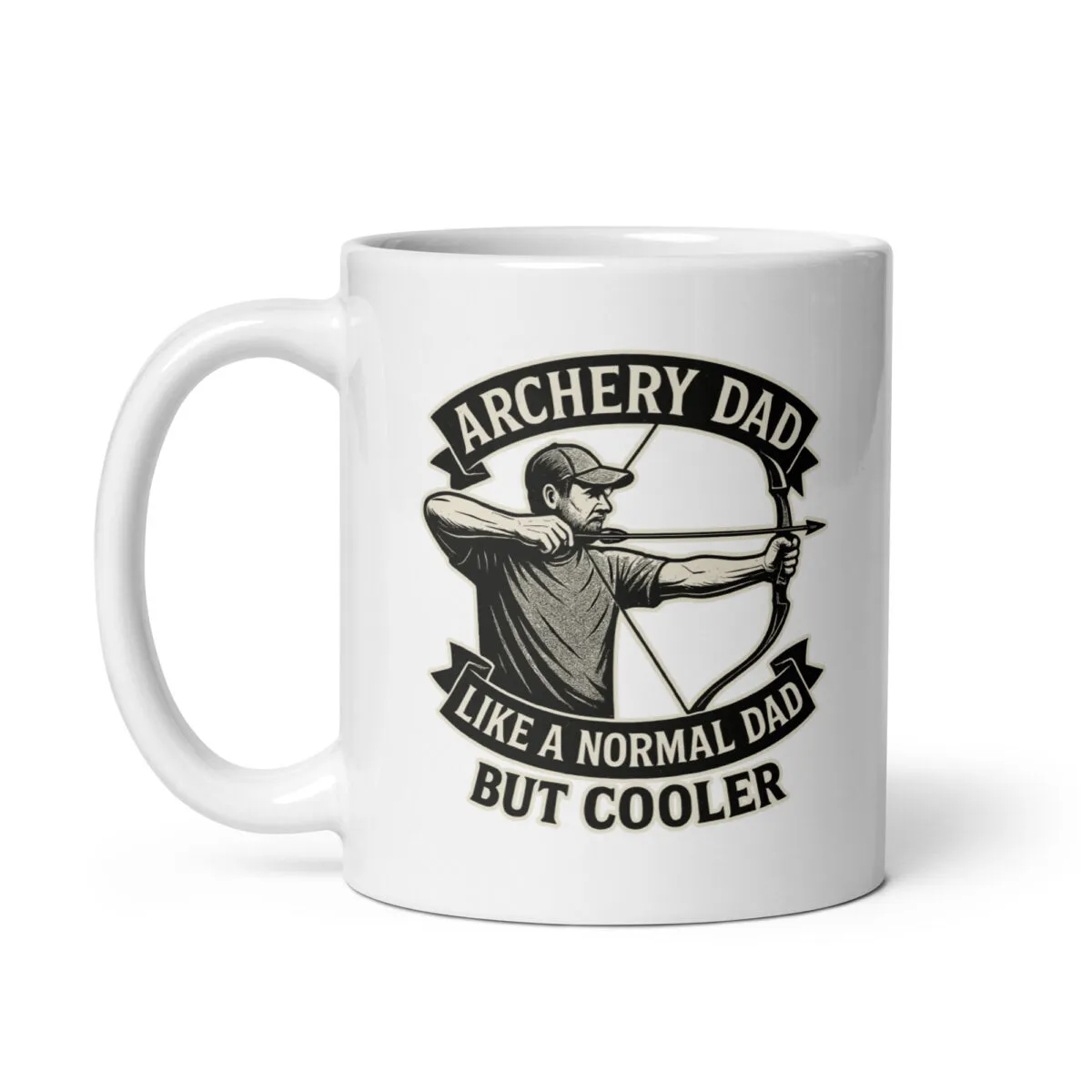 Archery dad mug: like normal dad, but cooler.
