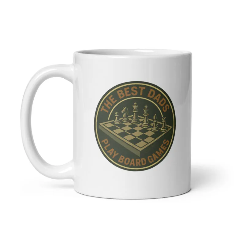 Mug with chessboard design for dads.