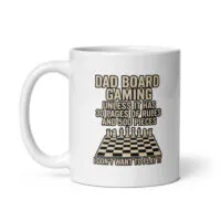 Coffee mug with gaming joke design.