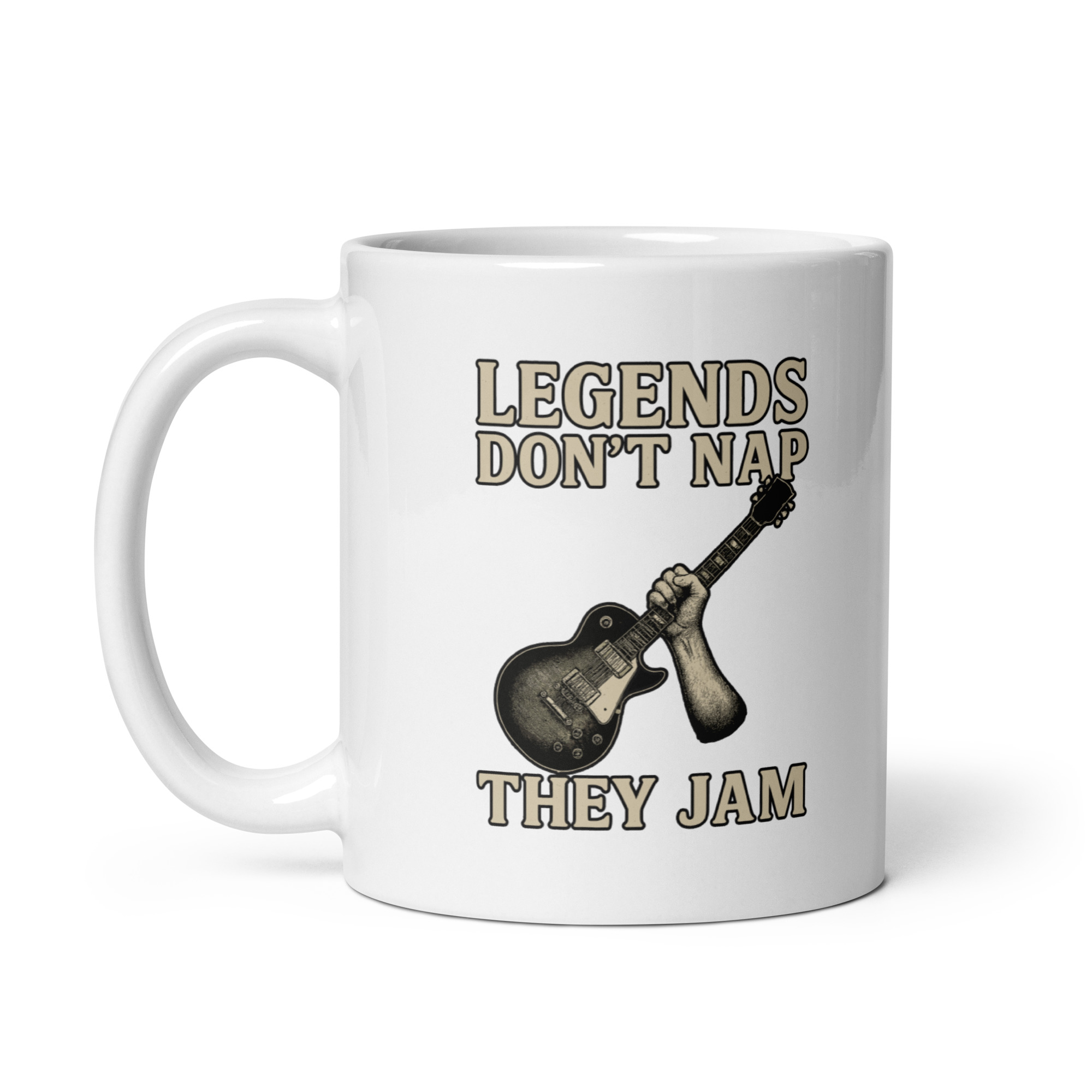 white-glossy-mug-white-11-oz-handle-on-left-68f1e375ae135.jpg Mug with guitar and 'Legends Don't Nap' quote.