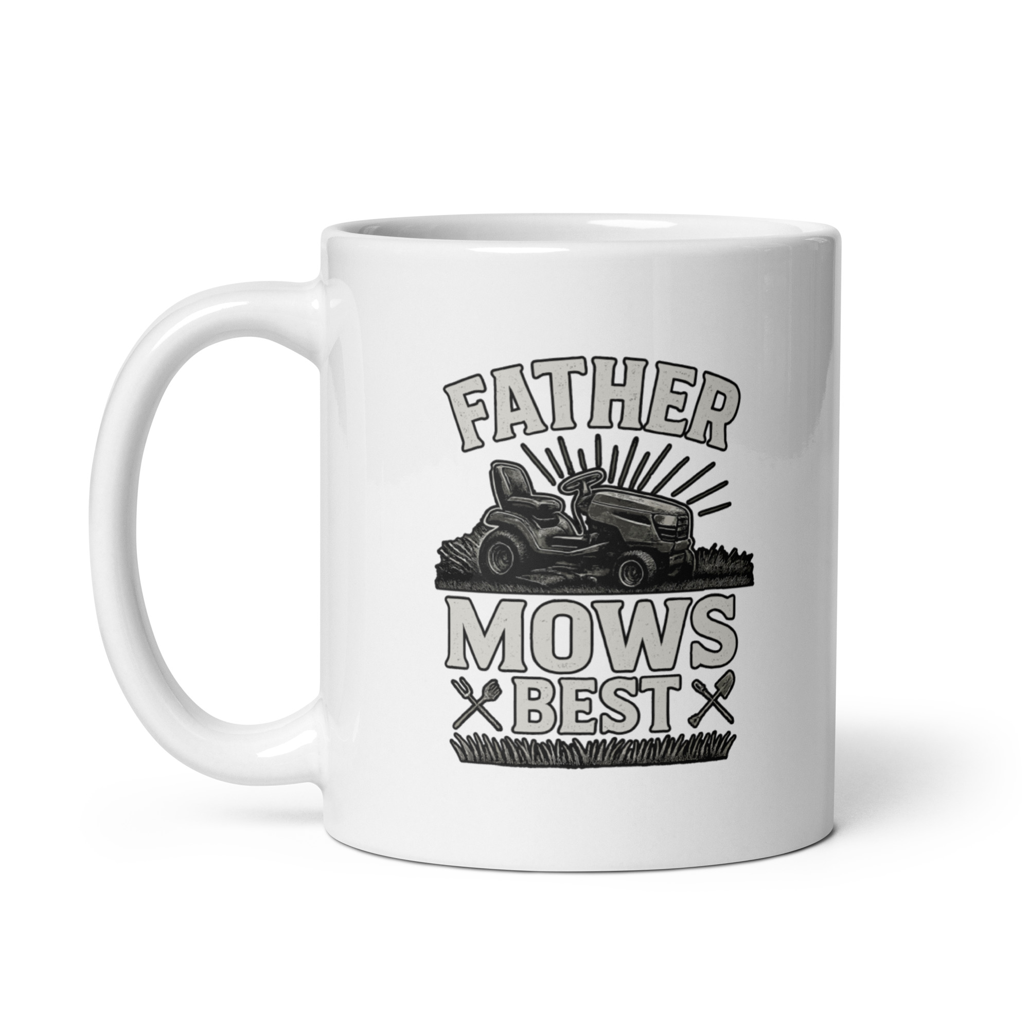 white-glossy-mug-white-11-oz-handle-on-left-68f1fae86446f.jpg Mug with 'Father Mows Best' lawn mower design