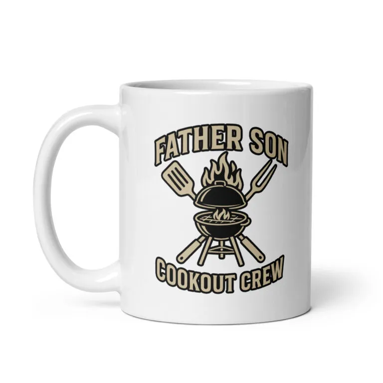 Father Son Cookout Crew mug design