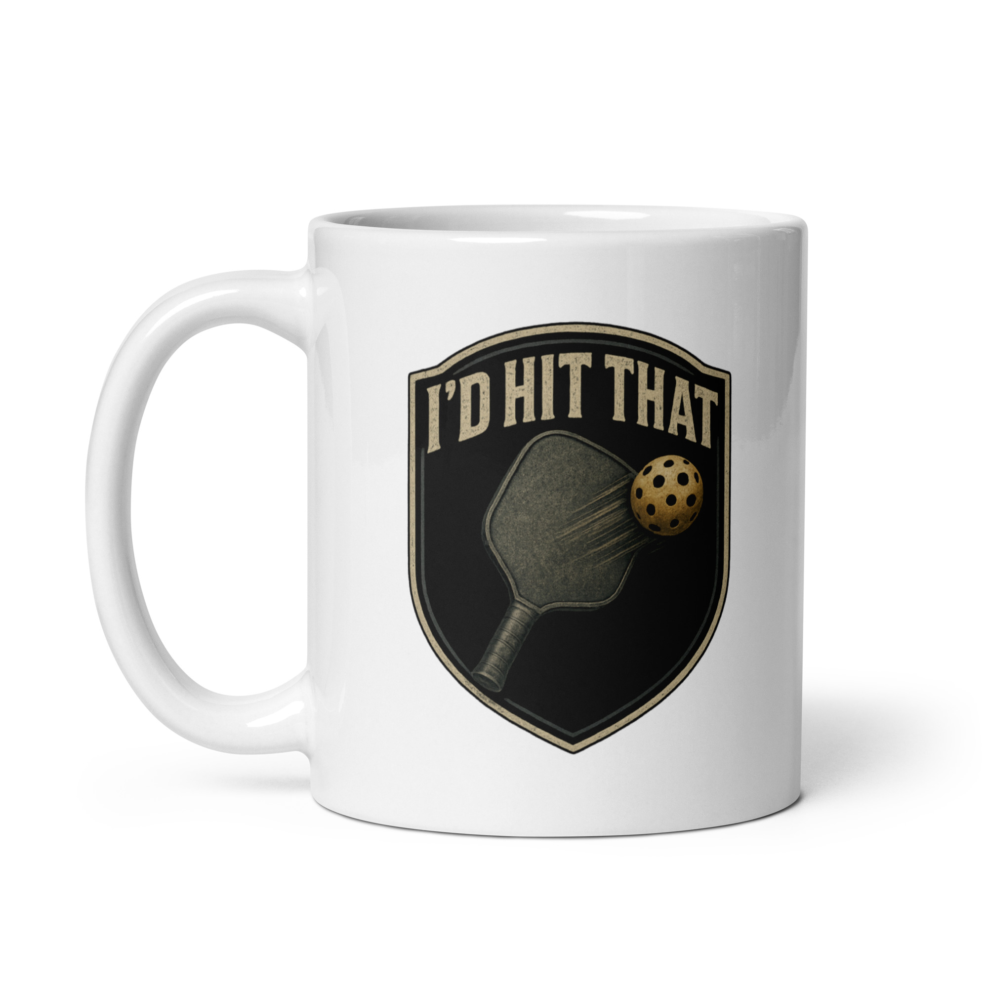 white-glossy-mug-white-11-oz-handle-on-left-68f62350affab.jpg Pickleball mug with paddle and ball design.