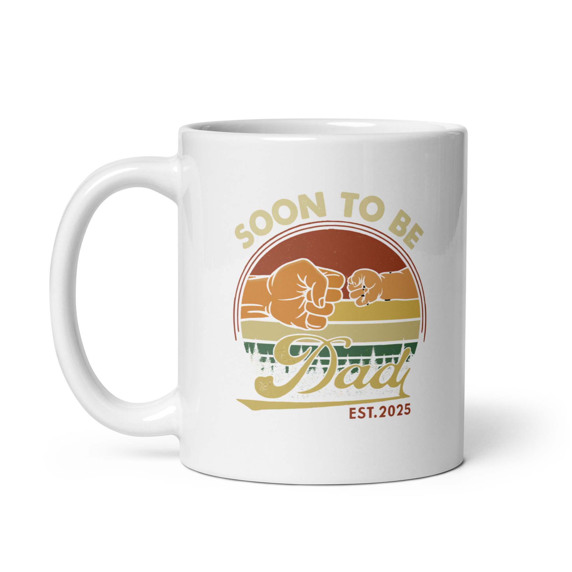white-glossy-mug-white-11-oz-handle-on-left-68f71d1a1bdf1.jpg Soon to be dad mug, fists design, est. 2025