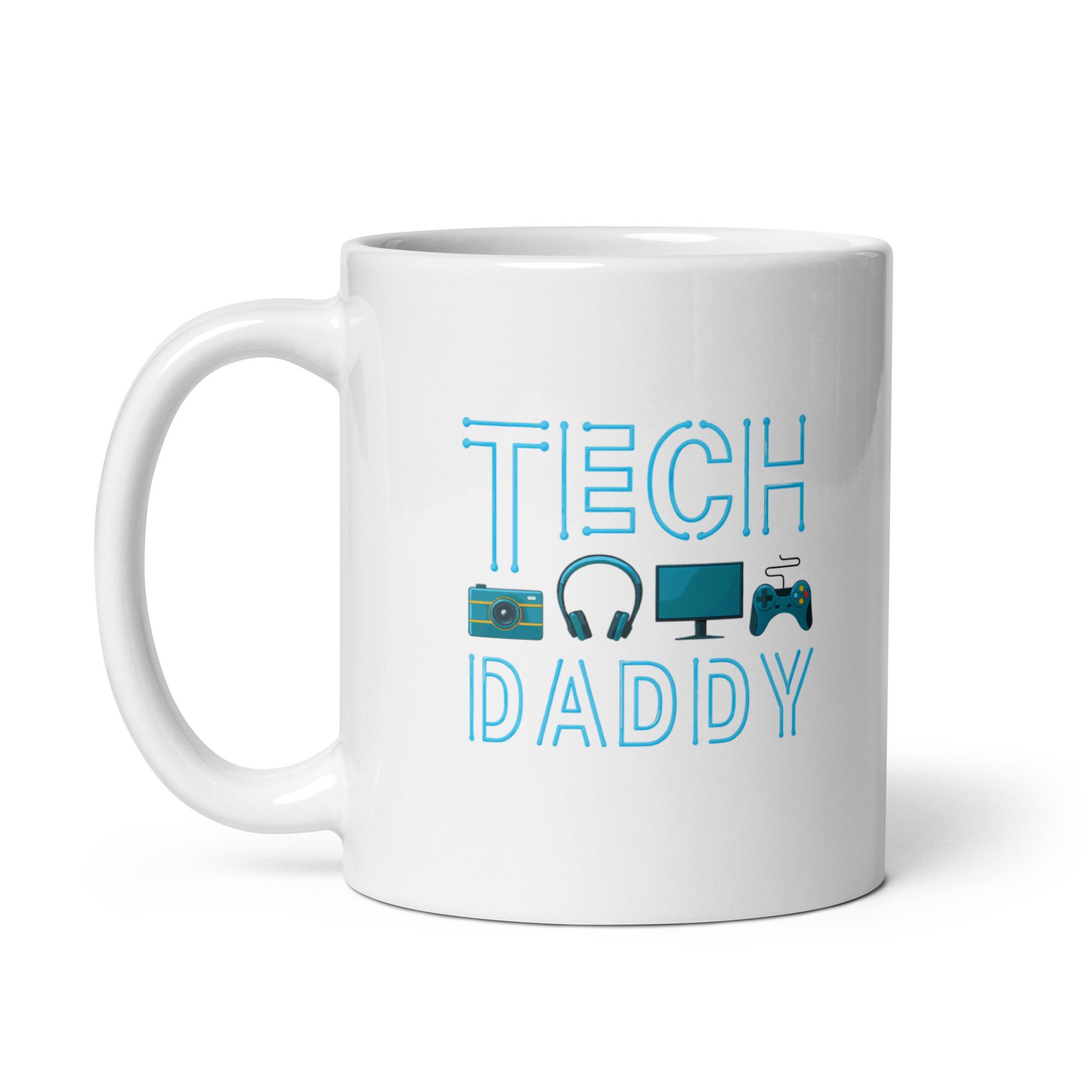 white-glossy-mug-white-11-oz-handle-on-left-68f72a77c2d21.jpg White mug with 'Tech Daddy' design.