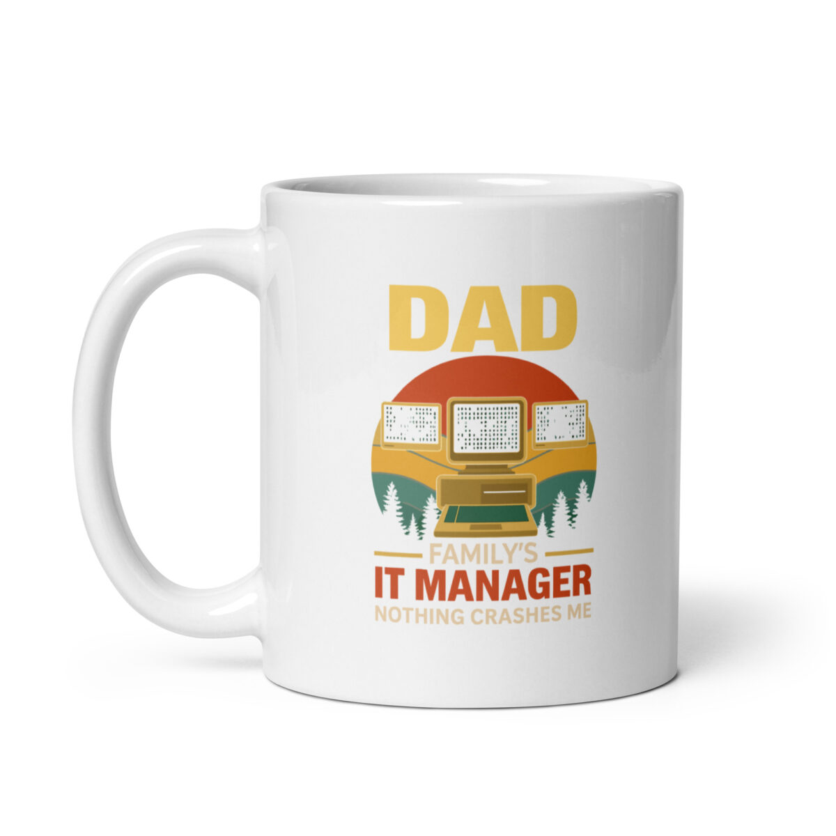 Dad mug with IT manager design and computers