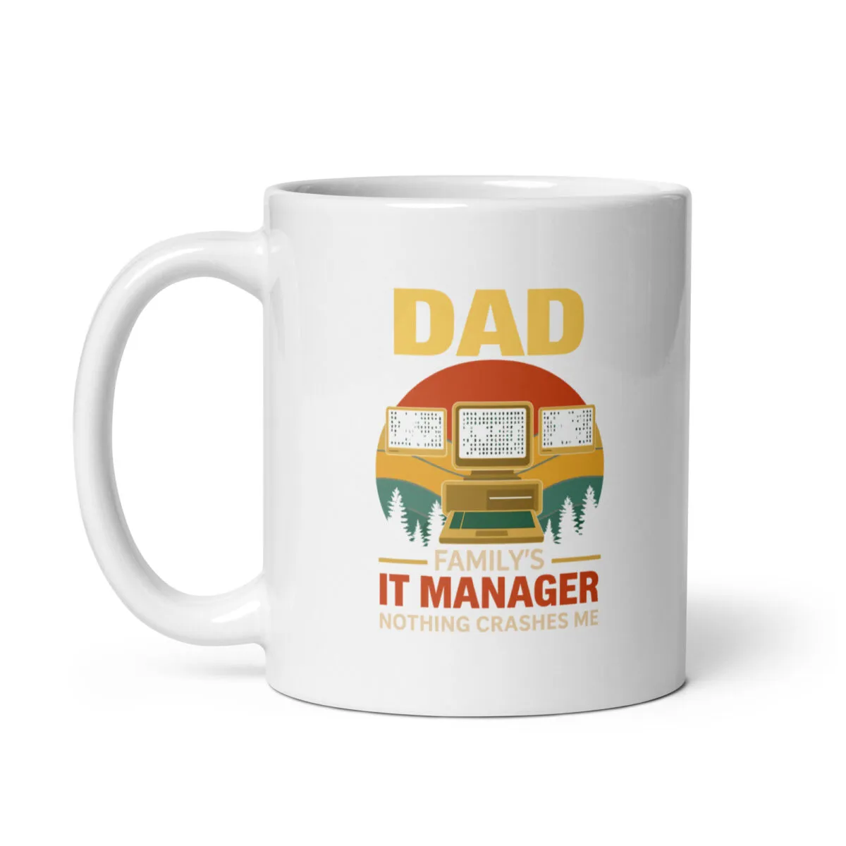 Dad mug with IT manager design and computers