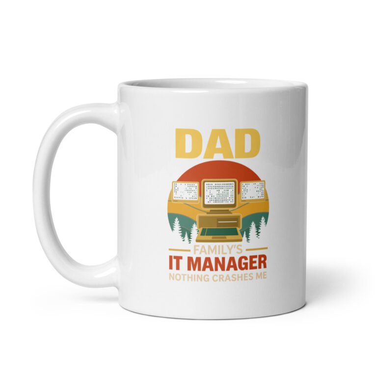 Dad mug with IT manager design and computers