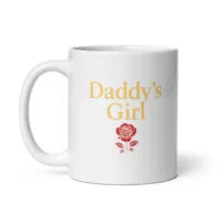 White mug with 'Daddy's Girl' and rose design
