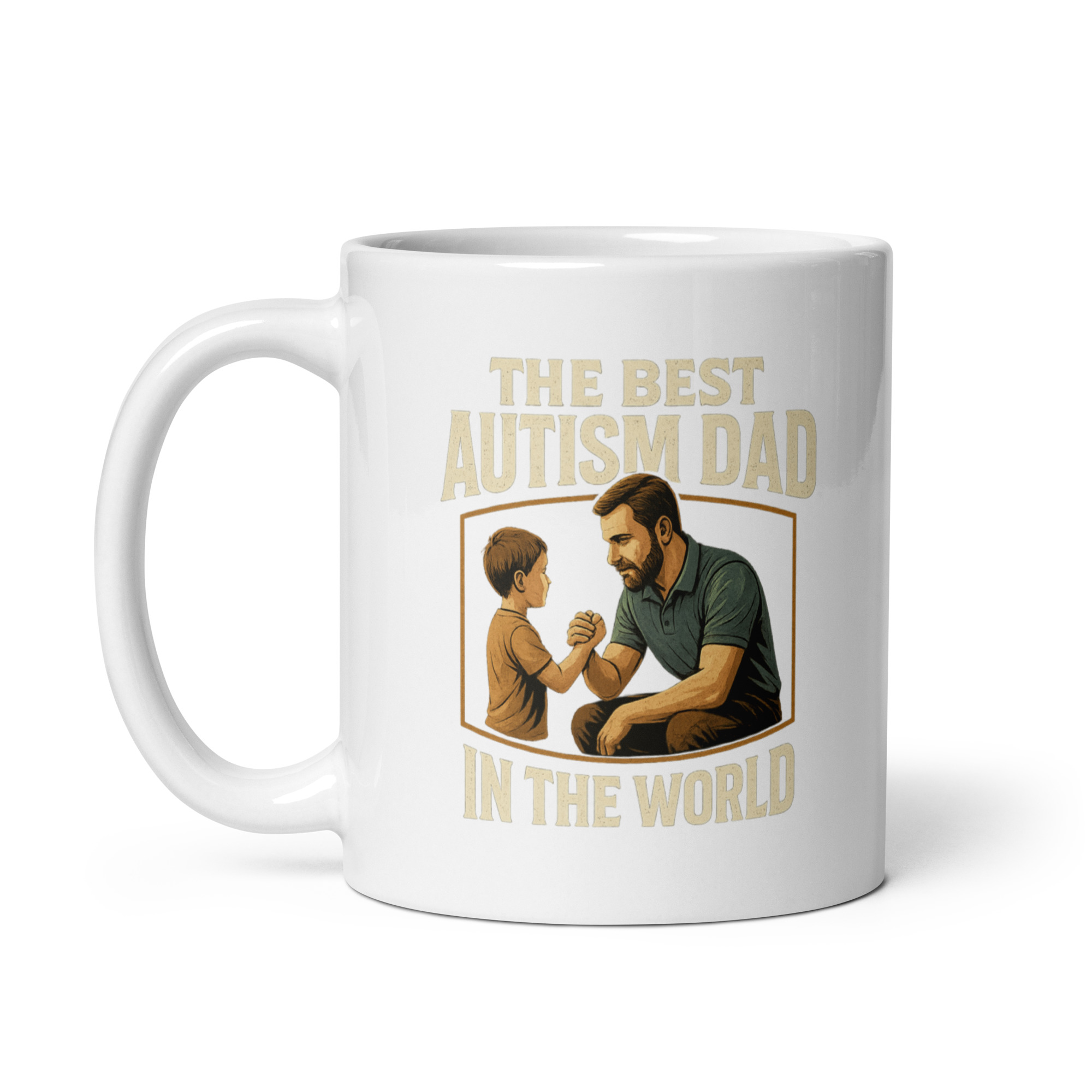 white-glossy-mug-white-11-oz-handle-on-left-68f8745169344.jpg Autism dad mug with father and child illustration.