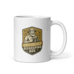 Mug with beekeeping design and bees illustration