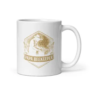 Mug with papa beekeeper design and bees