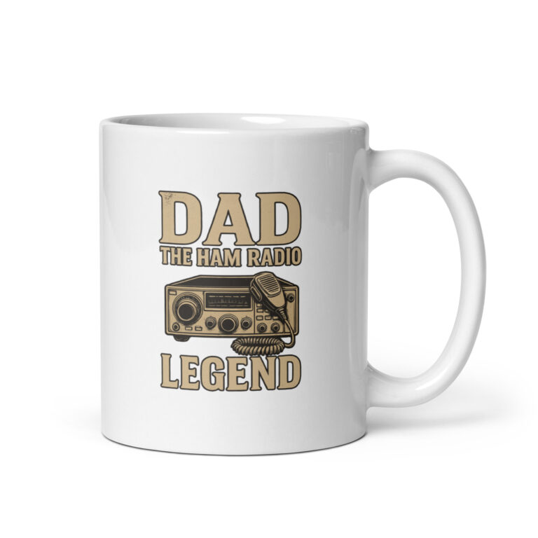 Mug with 'Dad The Ham Radio Legend' design.