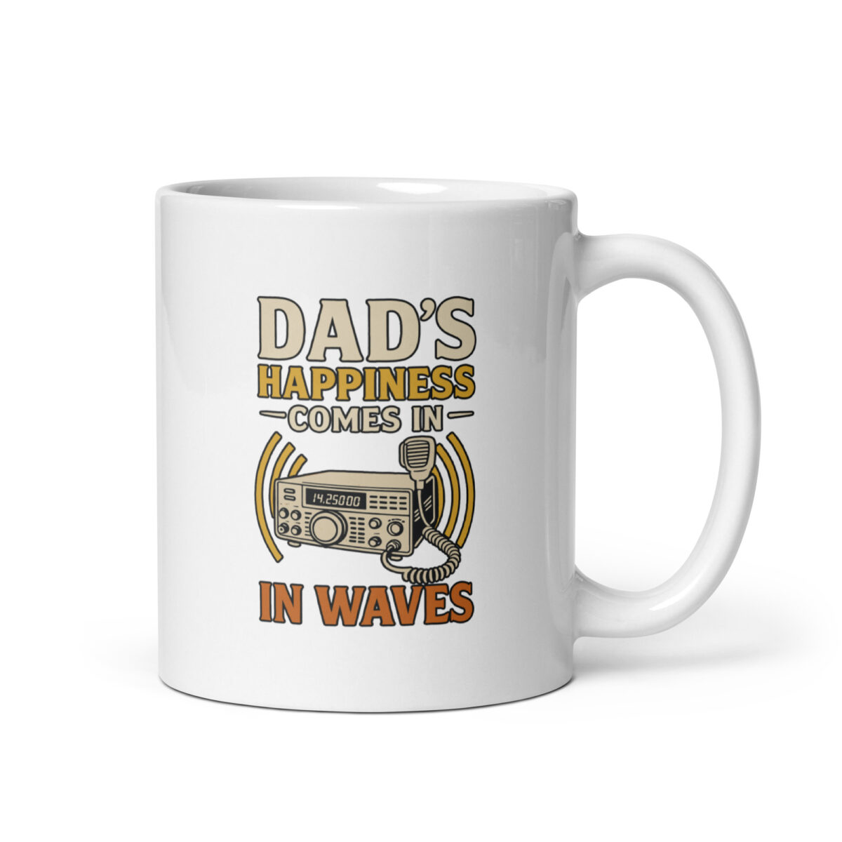 Dad's happiness mug with radio design.