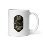 Mug with archery dad graphic design.