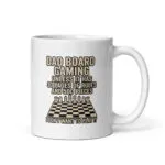 Chess-themed mug with humorous dad joke.
