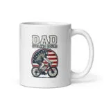 Dad cycling squad mug with American flag design
