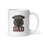Marathon Dad mug with runner graphic