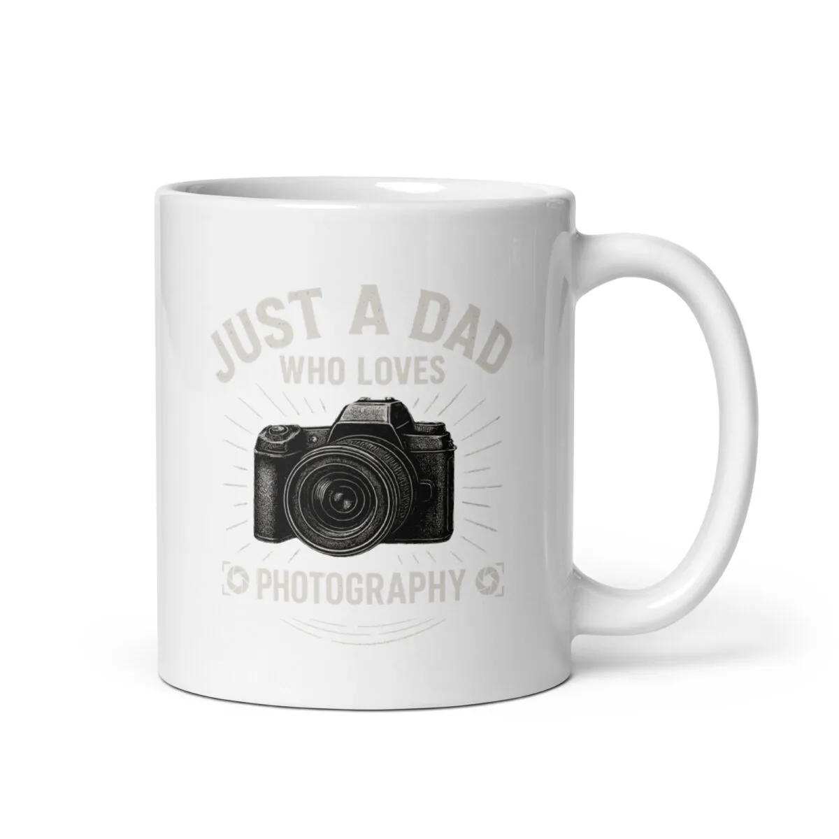 Photography-themed mug for dads who love cameras.