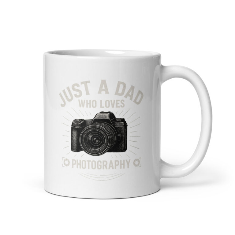 Photography-themed mug for dads who love cameras.