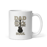 Rock and roll dad mug with guitar design