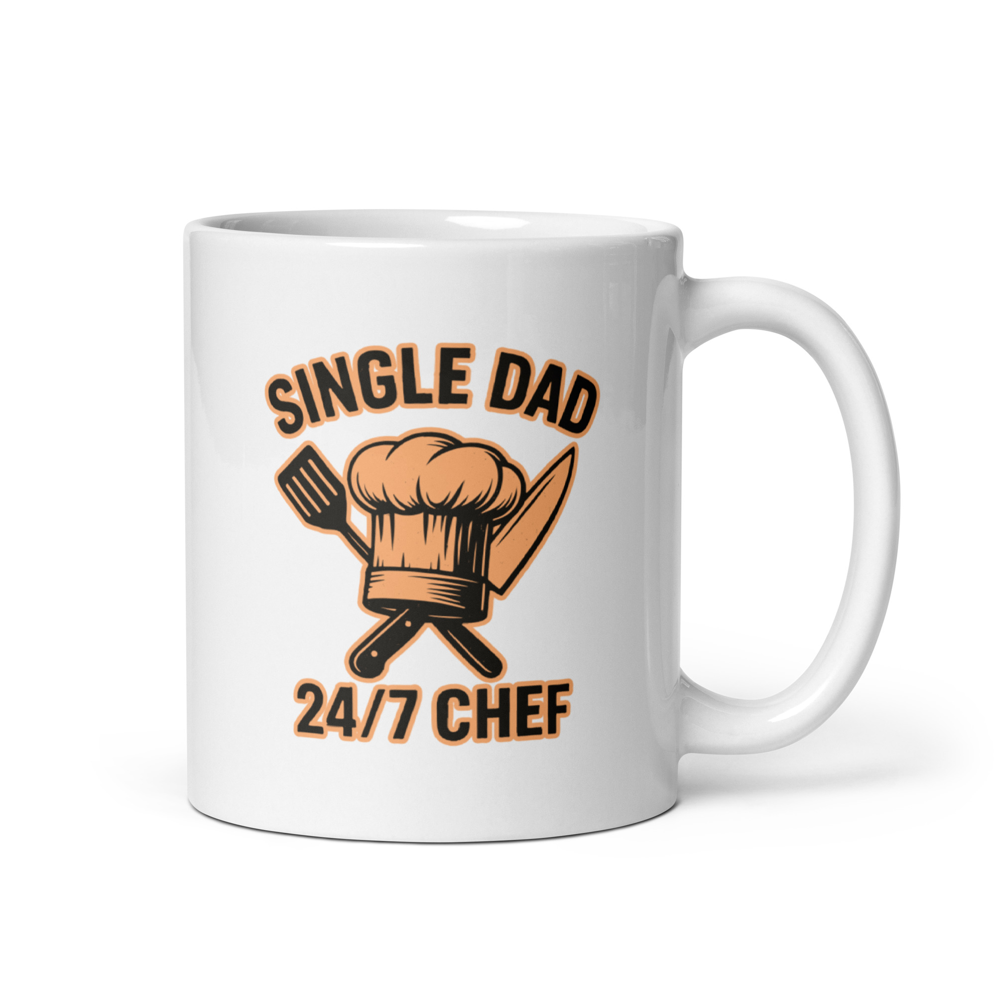 white-glossy-mug-white-11-oz-handle-on-right-68f201bd659a5.jpg Single dad chef mug with knife and spatula.