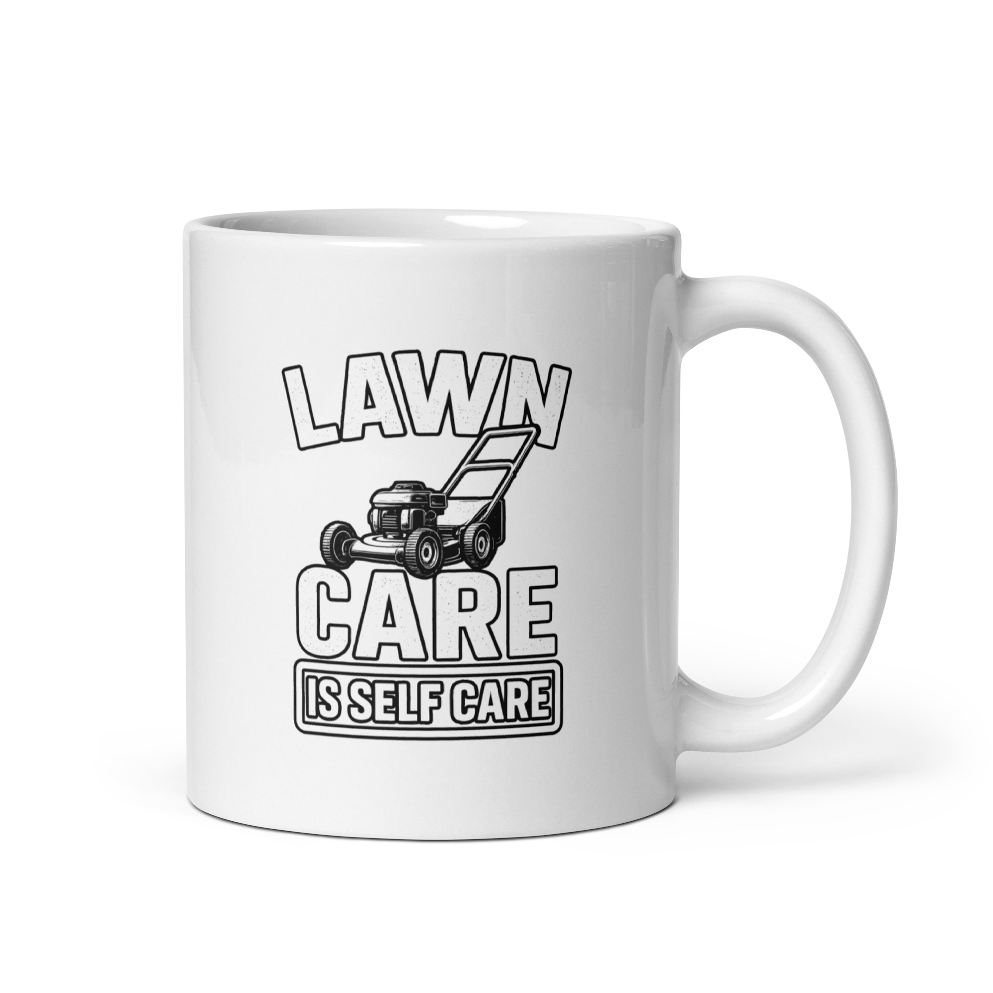 white-glossy-mug-white-11-oz-handle-on-right-68f619b371bbe.jpg Coffee mug with lawn care quote and lawn mower.