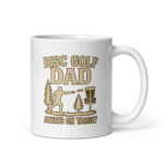 Disc Golf Dad mug with player graphic.