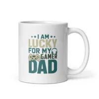 Mug with 'Lucky for my gamer dad' design