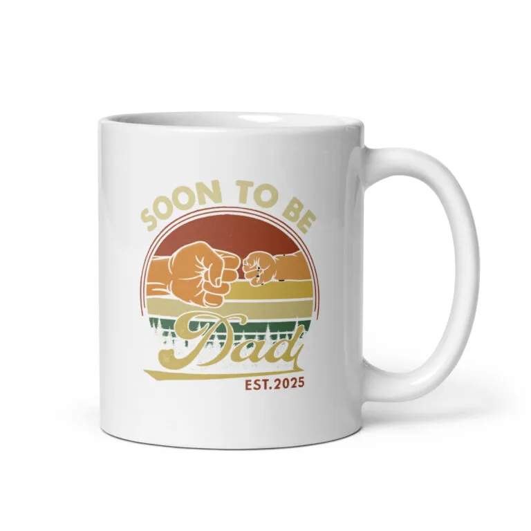 Soon to be dad mug, vintage design, Est. 2025