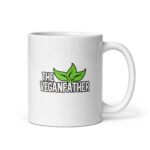 White mug with 'The Veganfather' logo