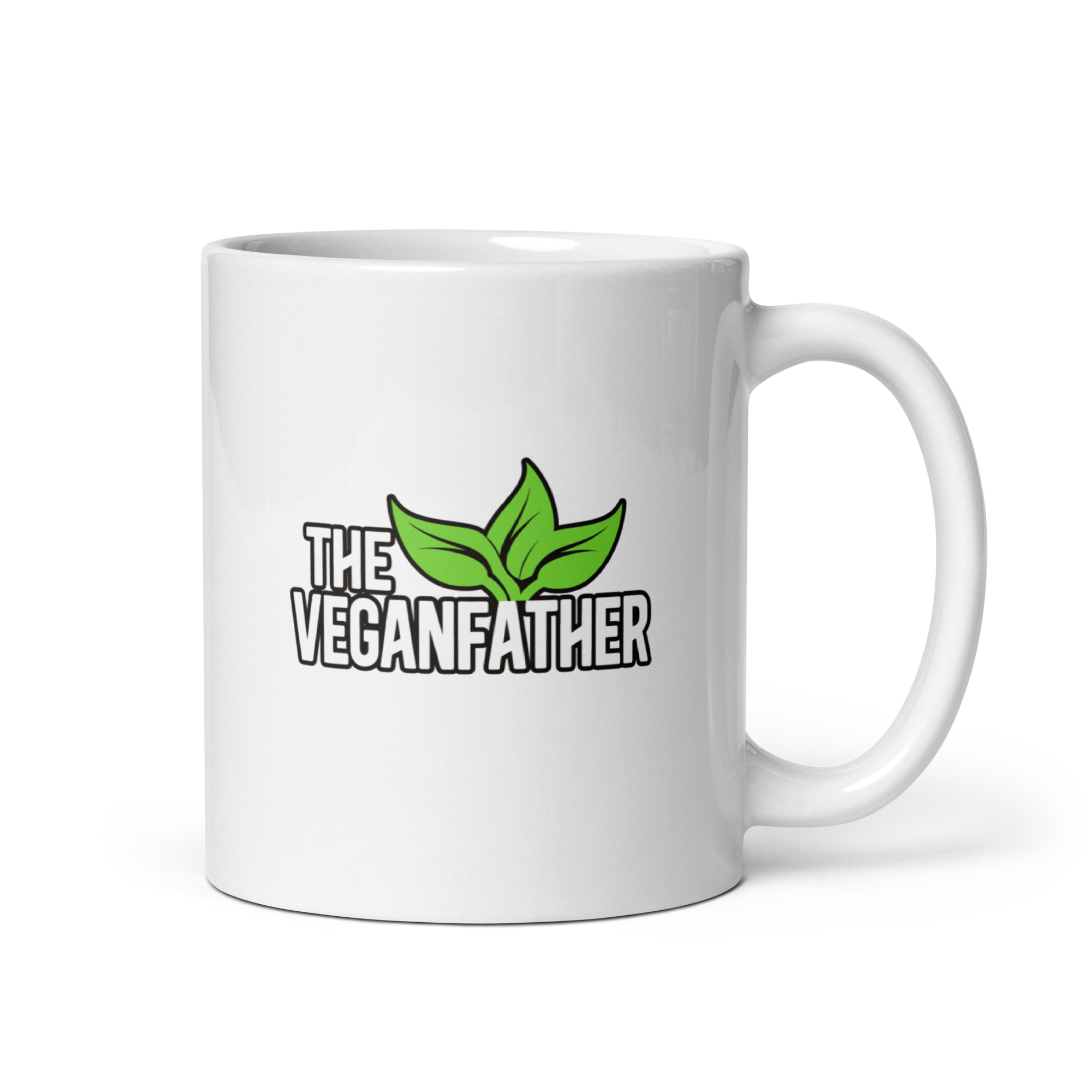 white-glossy-mug-white-11-oz-handle-on-right-68f723ec53ca5.jpg White mug with 'The Veganfather' logo